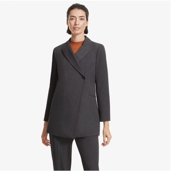 NWT MM Lafleur The Tamar Blazer 6 Jacket Gray Stretch Twill Academia Office M.M. - Picture 2 of 9